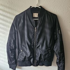 Ashley By 26 International Men's Black Bomber Jacket with Zip Pockets